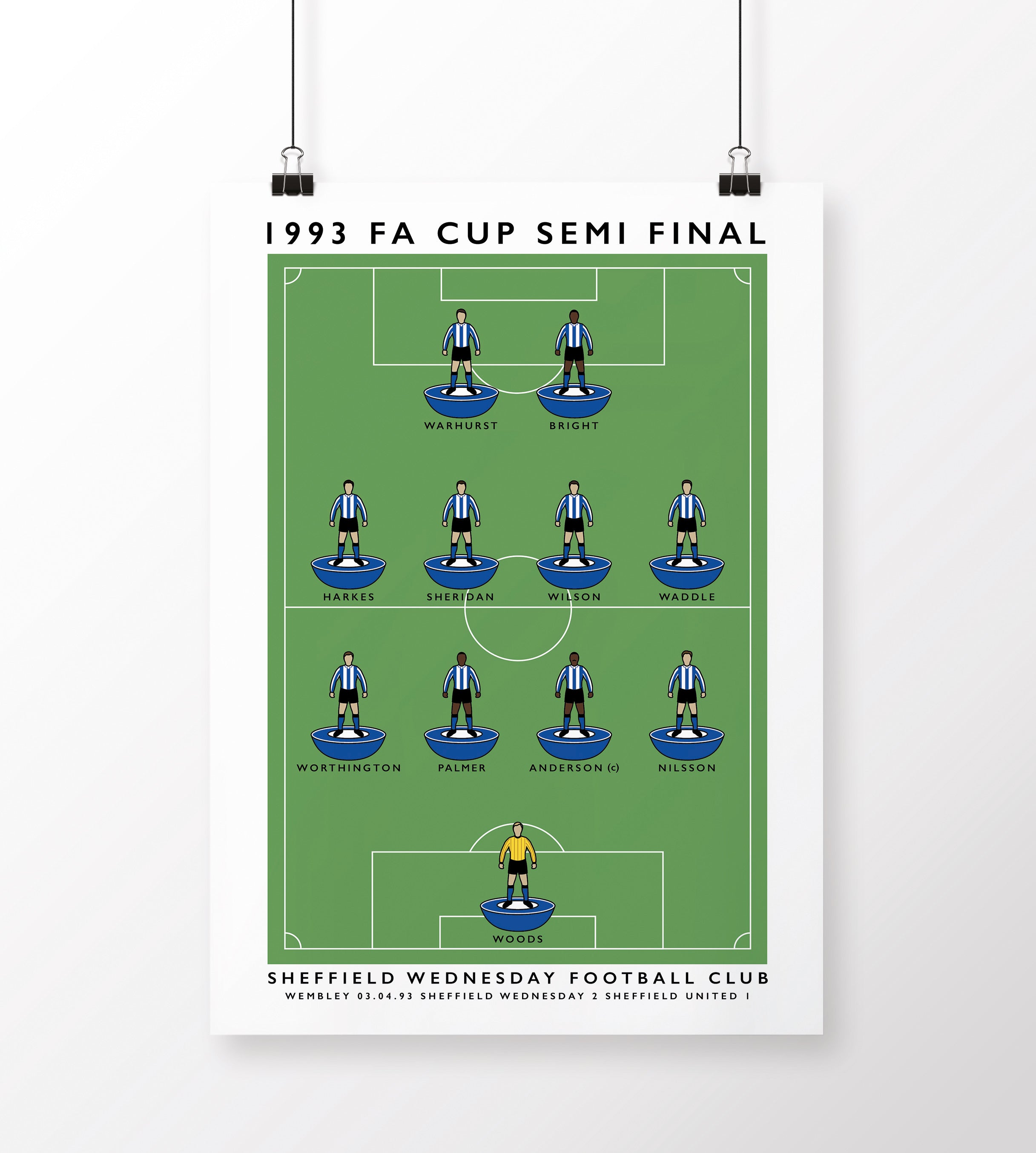 Sheffield Wednesday Football 1993 FA Cup Semi Final Poster The sheffield-wednesday-football-1993-fa-cup-semi-final-poster-the