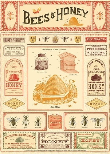 Bees & Honey Decorative Wrap - With Dry Mount